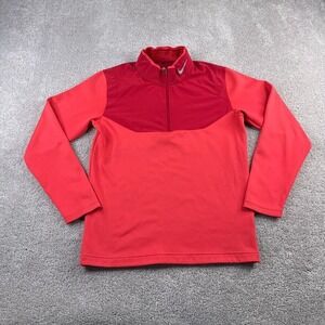 Nike Golf Sweater Mens Small Red Knit Tour Performance Quarter Zip Pullover